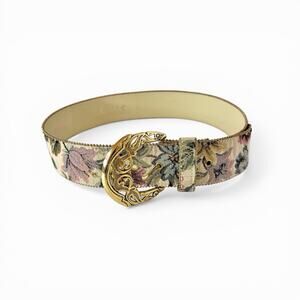Vintage Elite Fresno California Tapestry Belt Floral 1046 Size Medium 80s 90s